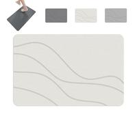 Générique Matmend Bath Mat, Matmend Stone Bath Mat - Non-Slip Super Absorbent Diatomaceous Earth, Quick Drying Non-Slip Shower Mats, Easy to Clean, for Bathrooms, Living Room (40 * 30 * 0.9,White)