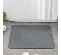 Générique Matmend Bath Mat, Stone Bath Mat Diatomaceous Earth Quick Drying Non-Slip Shower Mats for Bathroom Floor, for Bathroom Floor Natural Easy Clean (Gray,40 * 60 cm)