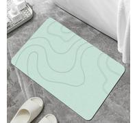 Générique Matmend Bath Mat, Stone Bath Mat Diatomaceous Earth Quick Drying Non-Slip Shower Mats for Bathroom Floor, for Bathroom Floor Natural Easy Clean (Green,60 * 90cm)