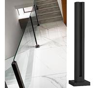 Générique Matte Black Square Glass Railing Post 65-150cm, Indoor Stainless Steel Balustrade System, Staircase Glass Handrail, Safe and Durable End Post (Height: 110cm/43.3")