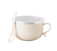 Générique Meal Mugs - 25oz Aesthetic Cup Bowl with Lid - Dinnerware Soup Mug Large,for Travel Tea Christmas Cafe Oats Lunch Noodle Sandwich