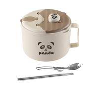 Générique Meal Prep Soup Container, 19.5x12cm, Stainless Steel Liner with Lid, Instant Noodle Bowl, Kitchen Storage, Food Transporting, Lunch Prep, School Meals, Office Dining