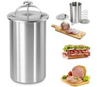 Générique Meat Press Mold for Deli Meats, Stainless Steel Ham Maker Meat Press with Thermometer, Food-Grade Stainless Steel Cooking Tool for Homemade Luncheon Meat and Roulade