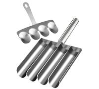 Générique Meatball Maker Stainless, 4-Cavity Manual Portable Roller | Easy Meatball Making Tool for Food Preparation, Cutting, Kitchen, Prep, Cooking, Camping, Outdoor BBQ