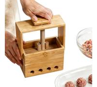 Générique Meatball Maker Tool - 4 Hole Wooden Handle Kitchen Gadget | Meatball Maker Tool - 4 Hole Comfortable Wooden Handle Shaper For Restaurant Dining Bar Party Family Chefs