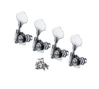 Générique Mécaniques ouvertes pour basse, compatible avec FLEOR, 4 cordes | 4 pièces ; option 4R/4L ; bouton demi-lune ; engrenage interne renforcé ; 4 ferrules, 16 vis(Chrome 4R)