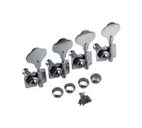 Générique Mécaniques ouvertes pour basse, compatible avec FLEOR, 4 cordes | 4 pièces ; option 4R/4L ; bouton demi-lune ; engrenage interne renforcé ; 4 ferrules, 16 vis(Chrome 4L)
