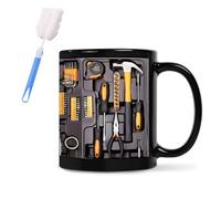 Générique Mechanic Toolbox Design Coffee Mug,11oz Ceramic Tool Box Tea Cup,Industrial Style Mugs Gifts for Dad Men Mechanics (Yellow)