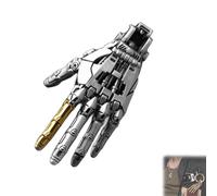 Générique Mechanical Bionic Hand Pendant Necklace, Movable Finger Joints Robot Hand Charm, Steampunk Jewelry Gift for Men & Women, Punk Lover Accessory (B)