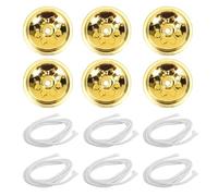 Générique Mèches Flottantes pour Lampe à Huile, Mèche Réutilisable en Fibre de Verre, Lot de 6 Set de Mèches Flotteur en Alliage, Compatibles Bougies Chauffe-Plat et Brûleurs à Pétrole,