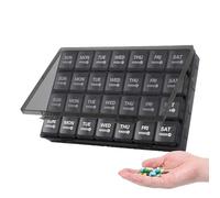 Générique Medication Organizer, 28 Day Portable Med Organizer, 9.37x5.79x1.46 inches Travel Box Pill Holder, Dust Proof Medicine Container, Pills Planner for Home, Kids, Seniors, Vacation