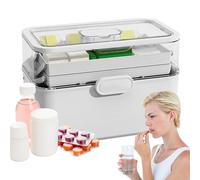 Générique Medicine Organizer, 3-Tier Home Medicines Cabinet with Removable Tray, Medication Storage Box Compact Versatile Ideal for Family, Men, Seniors, Size: 11.22x6.69x6.1 inches