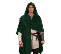 Générique Medieval Cloak Dark Cape Cosplay Costume For Halloween Role Playing Performance (Green, One Size)