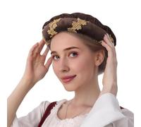 Générique Medieval Hat - Padded Gold Trim Velvet, Roll Brim Headdress, Renaissance Royal Cap, Vintage Noble Headgear | Authentic Period Costume Accessory, Suitable For Halloween Holiday Party