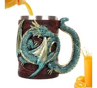 Générique Medieval Mug, 3D Medieval Dragon Beer Mug Coffee Cup, 568ml Novelty Stainless Steel Dragon Lovers Drinking Cup for Parties Hosting Themed Parties Decoration