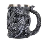 Générique Medieval Mug, 3D Medieval Dragon Beer Mug Coffee Cup, 568ml Novelty Stainless Steel Dragon Lovers Drinking Cup for Parties Hosting Themed Parties Decoration