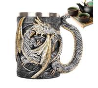 Générique Medieval Mug, 3D Medieval Dragon Beer Mug Coffee Cup, 568ml Novelty Stainless Steel Dragon Lovers Drinking Cup for Parties Hosting Themed Parties Decoration