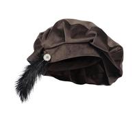 Générique Medieval Tudor Hat - 24.41in Renaissance Minstrel Muffin Cap | Elizabethan Dynasty Costume Accessory For Cosplay | Polyester 90g,For Cosplay Masquerade Ball Halloween