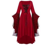 Générique MéDiéVale Renaissance Robes, Robe à Manches Longues Robe Halloween Grande Taille Costume Halloween Adolescente Tenue Femme Fourreau Femme Vintage Deguisement De Los Muertos