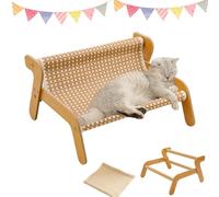 Générique Mellowkin Cat Scratcher Couch, Cat Scratch Lounge Couch Sofa, Pet Wavy Rocker for Scratcher and Lounger, Gentle on Claws for Healthy Scratching and Relaxing (Rattan Mat)