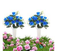 Générique Memorial Grave Flower Set, Artificial Cemetery Plant Ornament System, Realistic Outdoor Floral Decoration Kit, Patio Lawn Gravesite Use Support, Funeral Memorial Day Garden Display Decor