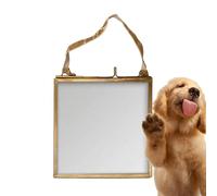 Générique Memorial Photo Frame - Pet Remembrance Keepsake for Dogs Cats | Metal Frame with Linen Background, 10x10cm Picture Holder, Christmas Ornament Display, Wall, Shelf Table Accent
