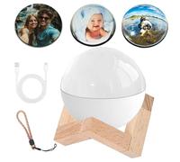 Générique Memory Orb, Memory Sphere Lamp, with Electronic Display, USB Rechargeable Led, Customized Gift for Anniversary, Birthday, Wedding (White)
