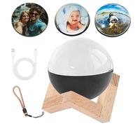Générique Memory Orb, Memory Sphere Lamp, with Electronic Display, USB Rechargeable Led, Customized Gift for Anniversary, Birthday, Wedding (Black)