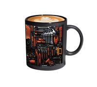 Générique Men Ceramic Mechanic Mug Funny Design Coffee Cup with Ergonomic Handle Dishwasher Safe Drinkware for Dad Husband Garage Home Camping Office Daily Use