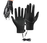 Générique Men Heated Gloves - Touchscreen Thermal Mitts | Cold Weather Cycling Hunting Driving Running Kitchen Winter Snow Outdoor Sports Hiking XL Size, Black Blue Options