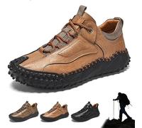 Générique Men’s Vintage Leather Hiking Shoes, Cushygait Boots Vintage Leather Hiking Shoes, For Driving & Walking (Brown,32.5)