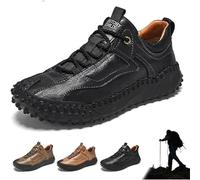 Générique Men’s Vintage Leather Hiking Shoes, Cushygait Boots Vintage Leather Hiking Shoes, For Driving & Walking (Black,35.5)