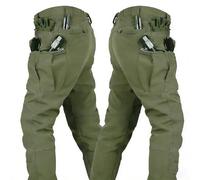 Générique Men’s Winter Tactical Pants - Fleece Lined, Durable, Stretchable for Cold Weather Work & Outdoor Adventures (Green,S)