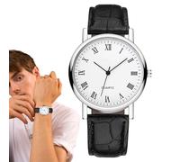 Générique Men’s Wrist Watch - Classic Analog Watch with Leather Strap | Casual Business for Men & Women, Fashion Wristwatch for Daily Wear, Office & Events