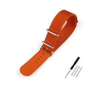 Générique MENGKG Bracelet de montre côtelé 16 mm, 20, 22, 18, 19, 24, en nylon robuste, style rétro, tressé, tissu balistique(ORANGE,18mm)