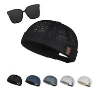 Générique Mens Breathable Mesh Brimless Hat, Outdoor Mesh Cap, Adjustable Cooling Skullcap, Lightweight, Breathable & Quick-Dry