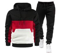 Générique Men's Hoodies & Sweatshirts À Capuche de Jogging Pantalon Homme Training Ensemble Chic de Travail Vetement Sport Jogging Coton Baggy Homme Vin M