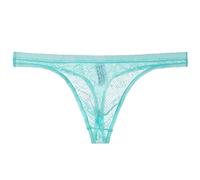 Générique Mens Lace Transparent String Thin Sexy Underwear Seductive T Pants Mesh Respirant Robe Rouge Hommes (Light Blue, XXL)