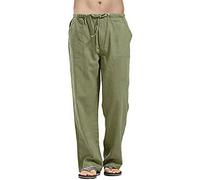 Générique Mens Patchwork Pocket Trousers Casual Work Pants Loose Fit Linen Look Plus Size Long Bottoms Outdoor Utility Street Everyday Wear, 06-Army Green, 5XL