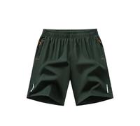 Générique Men's Quick-Dry Athletic Shorts with Zippered Pockets - Lightweight Running Gym Short (Army Green,104)