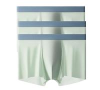 Générique Men's Soft Ice Silky Boxer Shorts Lingerie Sexy léger Respirant sous-vêtements sans Couture avec Poche (Vert Clair-Pc3,TG)