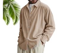 Générique Men's Stylish Corduroy Urban Casual Daily Long-Sleeved Shirt, Pacificozy Men's Shirts, Vintage Lightweight (Khaki,TTG)