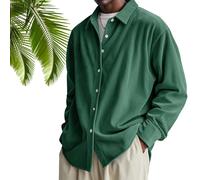 Générique Men's Stylish Corduroy Urban Casual Daily Long-Sleeved Shirt, Pacificozy Men's Shirts, Vintage Lightweight (Dark Green,TG)