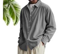 Générique Men's Stylish Corduroy Urban Casual Daily Long-Sleeved Shirt, Pacificozy Men's Shirts, Vintage Lightweight (Gray,TTG)