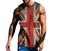 Générique Mens Tank Top - Mens Tank Top Homme National Day Spring Summer Vest Full Print Pattern Round Neck Plus Size Gilet Confortable