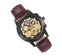 Générique Men's Watch Mechanical, Business Leather Strap Wristwatch, Date Display, Elegant Design, Fashion Accessory, Ideal for Formal and Casual Wear, 40mm Diameter, 50g