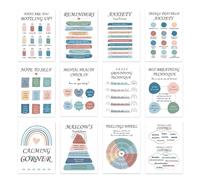 Générique Mental Health Posters for Classroom, Mental Health Bulletin Board Set, 12x Affirmation Awareness Wallpapers, Motivational and Positive Feeling Decor for Nursery, School, Student Wellness