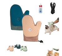 Générique Meowvo All-inOne Grooming Mist Glove for Pets, Anti-Static Double Sided Pet Grooming Gloves with Spray, 3-in-1 Self-Cleaning Brush and Hydrating Spray Glove for Dogs & Cats (Blue+Pink)