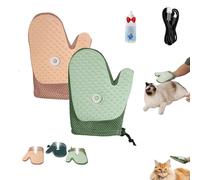 Générique Meowvo All-inOne Grooming Mist Glove for Pets, Anti-Static Double Sided Pet Grooming Gloves with Spray, 3-in-1 Self-Cleaning Brush and Hydrating Spray Glove for Dogs & Cats (Green+Pink)