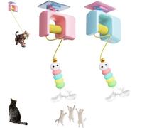 Générique Meowvo Autobounce USB-C Ceiling Cat Teaser-Smart Auto-Bounce, Rechargeable Interactive Automatic Suction Cup Hanging,Chew-Proof Design, Strong Suction Mount-No Drilling Needed (Mixed)